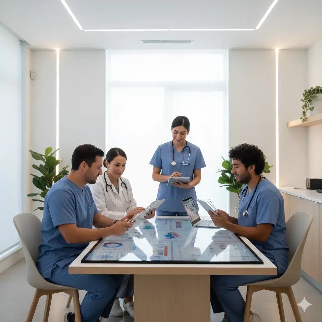 Clinica con un grupo de profesionales