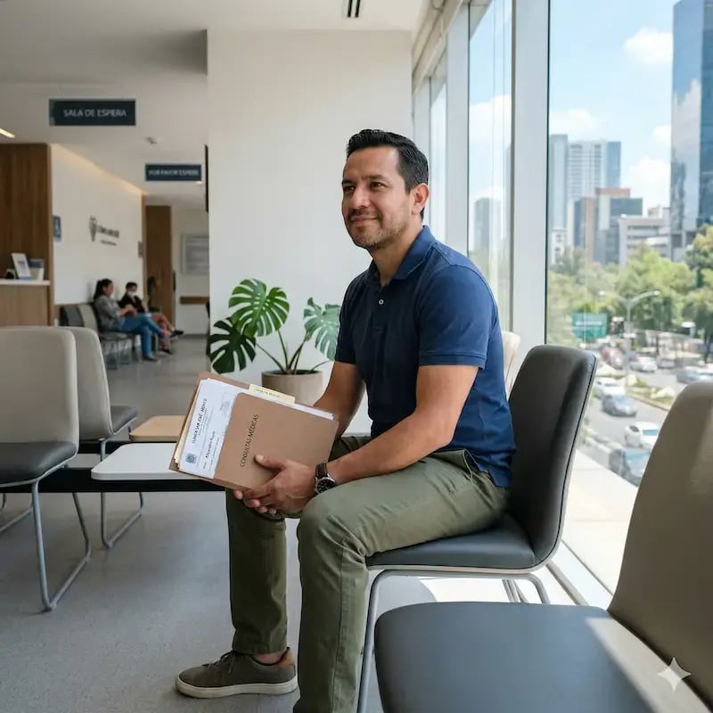 Hombre esperando por su consulta