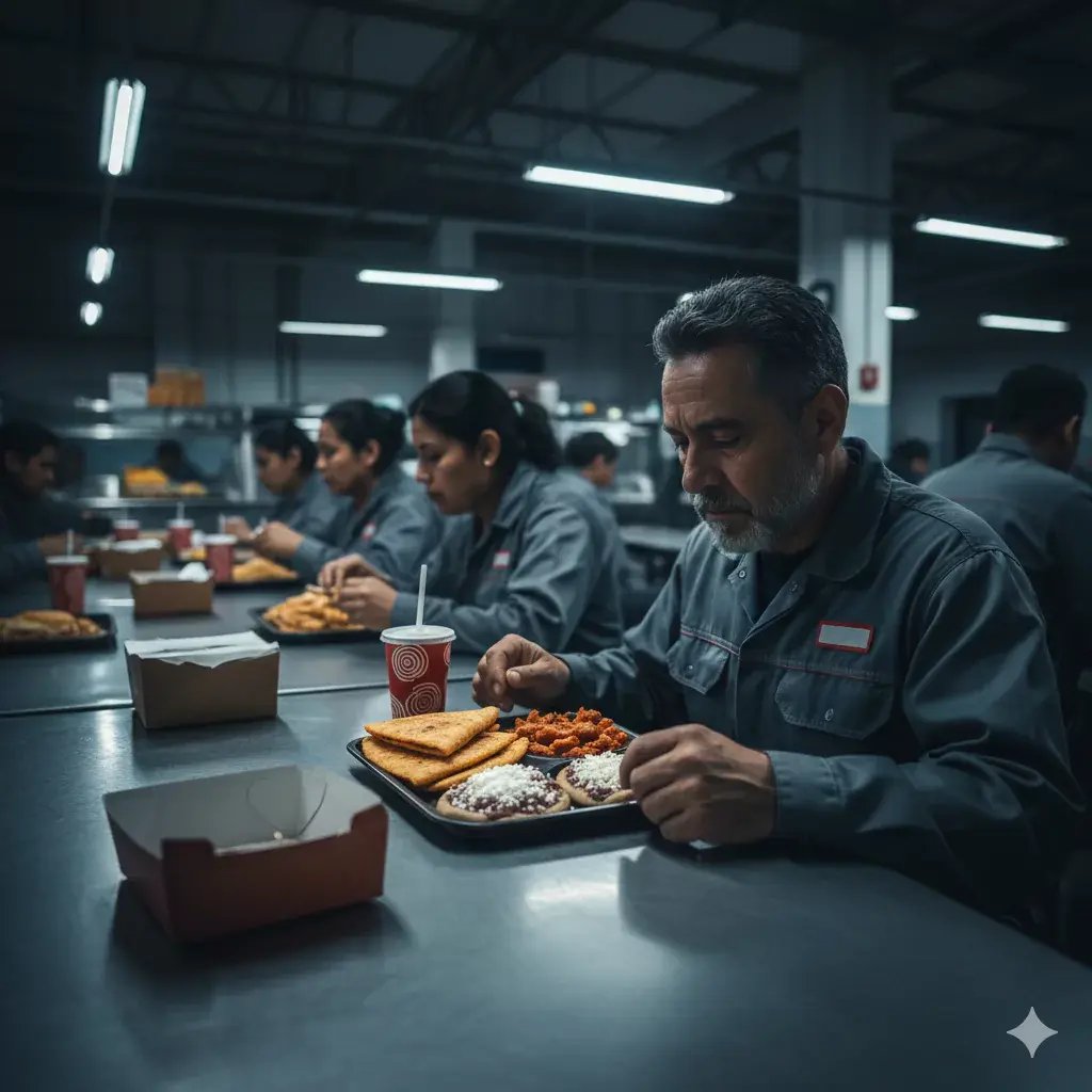 Mala alimentación y el entorno laboral industrial