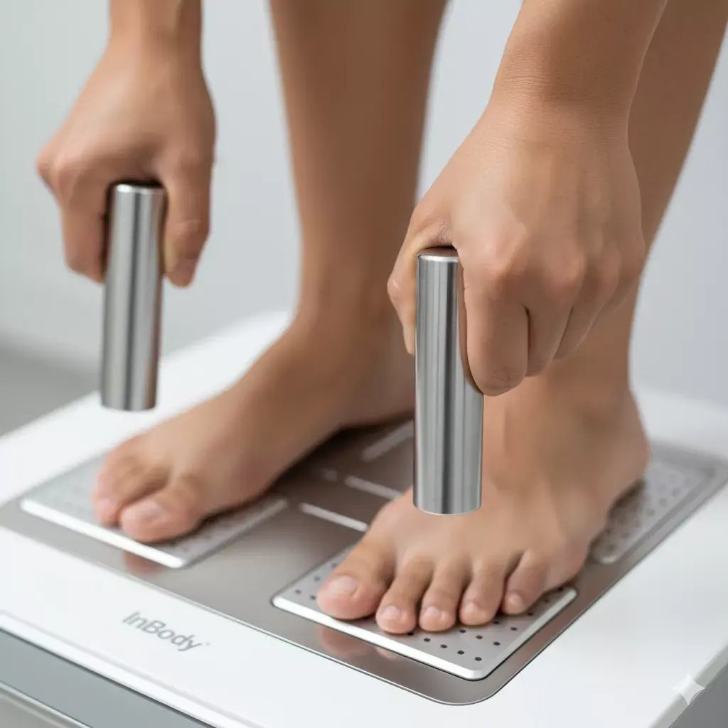 Midiendo, close up a manos y pies