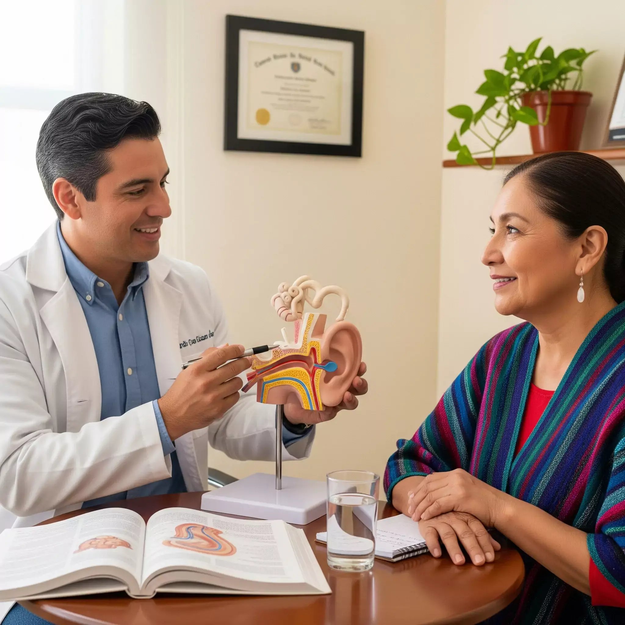 Mostrando cómo funcionan los oídos