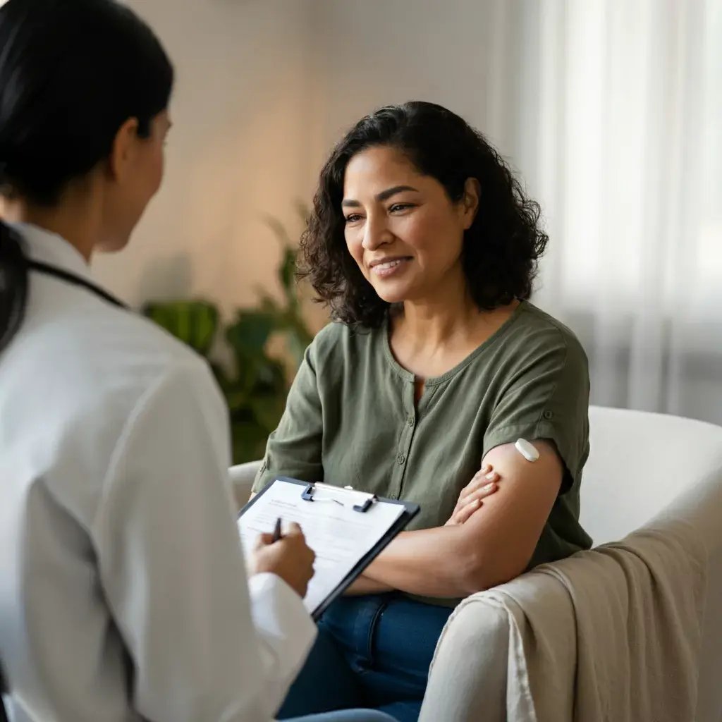 Mujer que está tomando medicamentos
