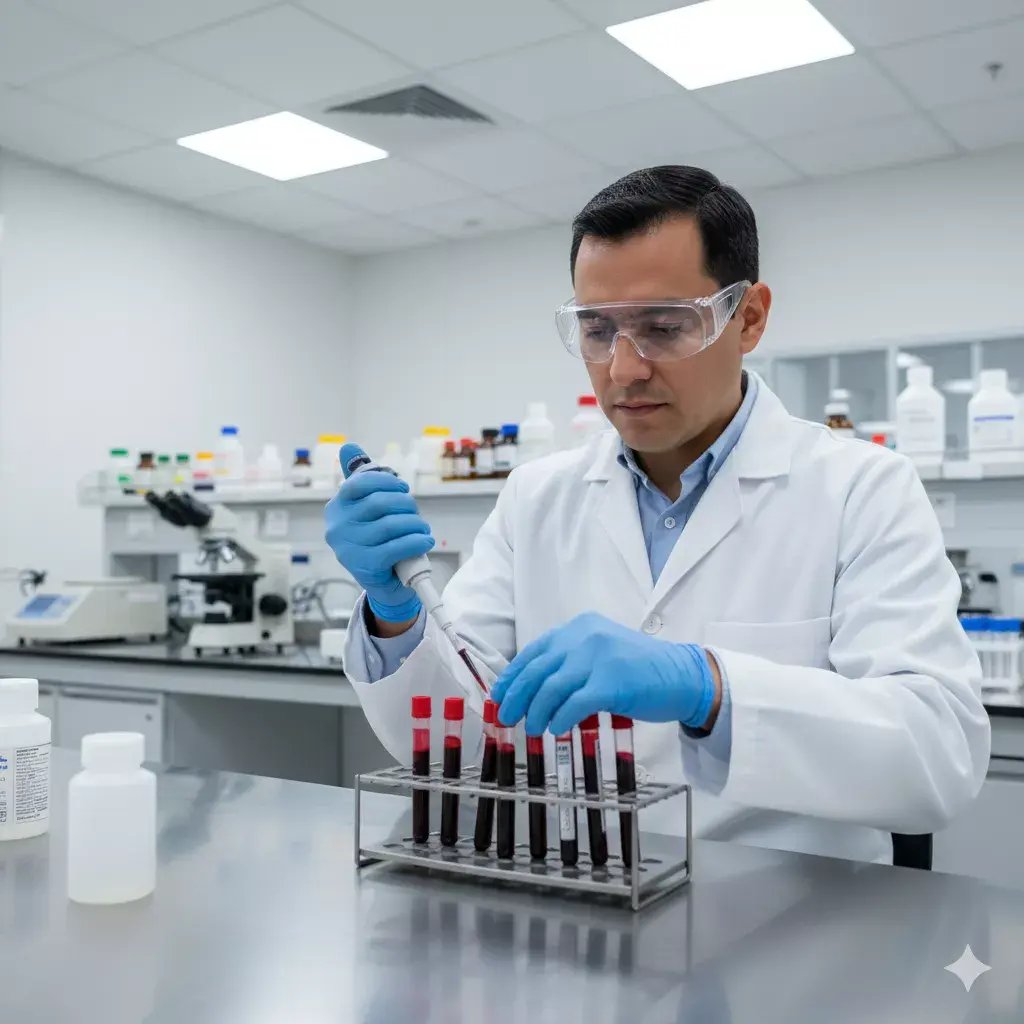 Realizando exámenes médicos para diabetes