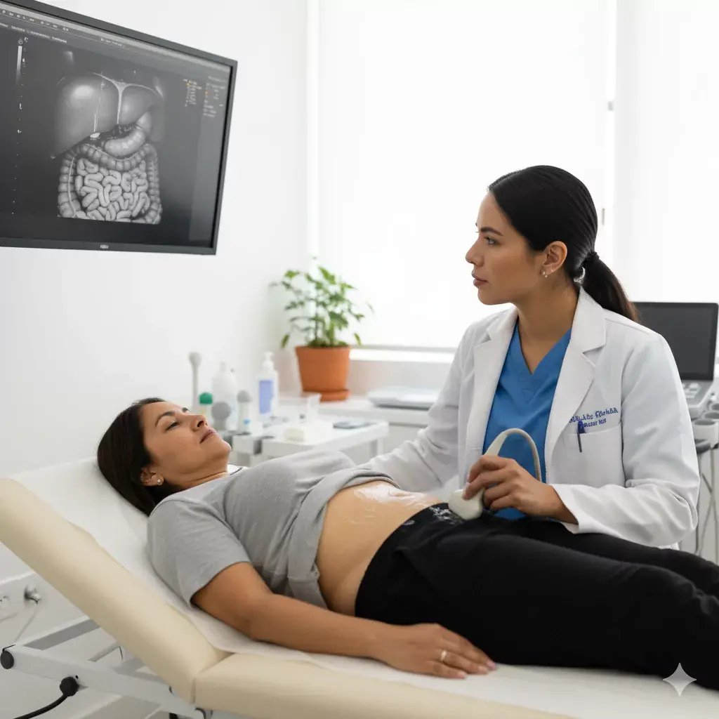 Revisión del hígado a través de un ultrasonido