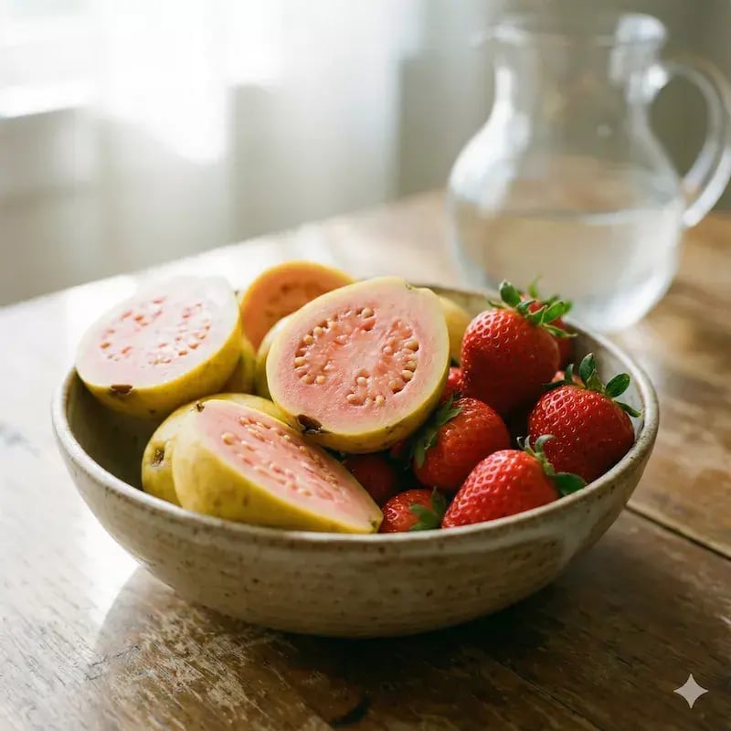 frutas saludables en un plato