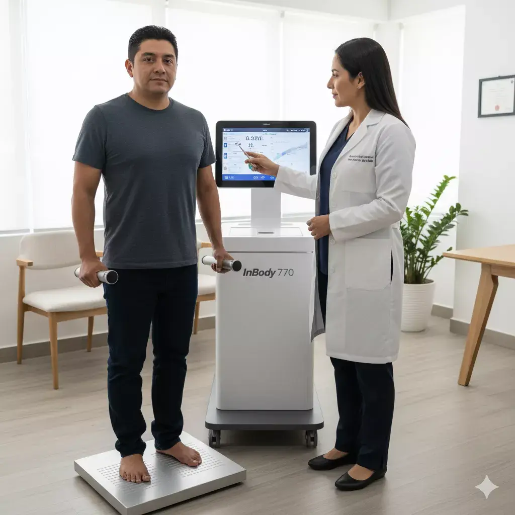 Ejemplo de cómo es un InBody y cómo mide la información del cuerpo