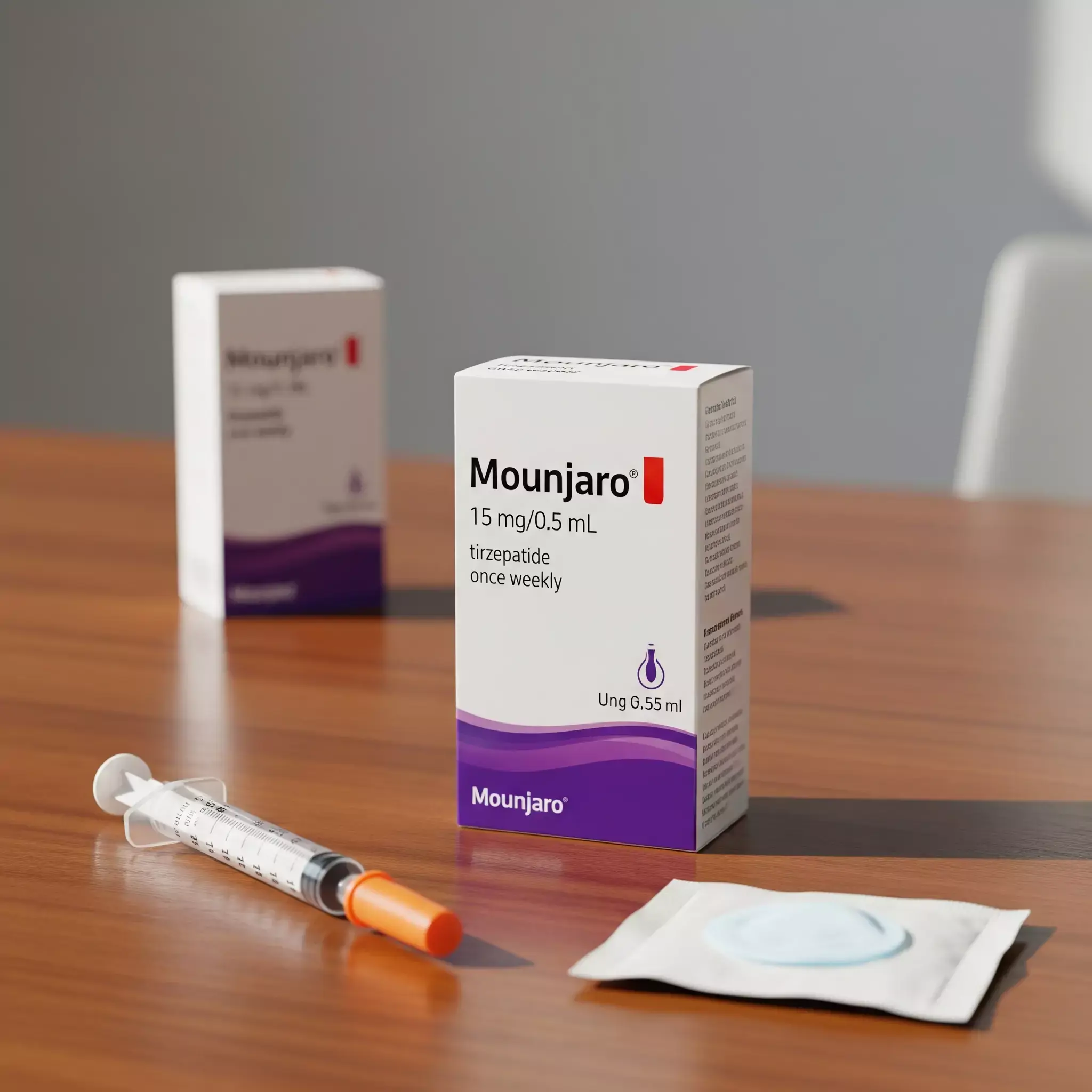 Caja de mounjaro que incluye jeringas para insulina