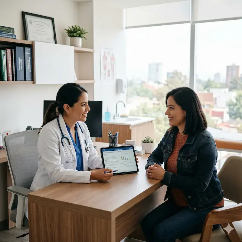 Medicos y pacientes en conjunto para comenzar un tratamiento para bajar de peso