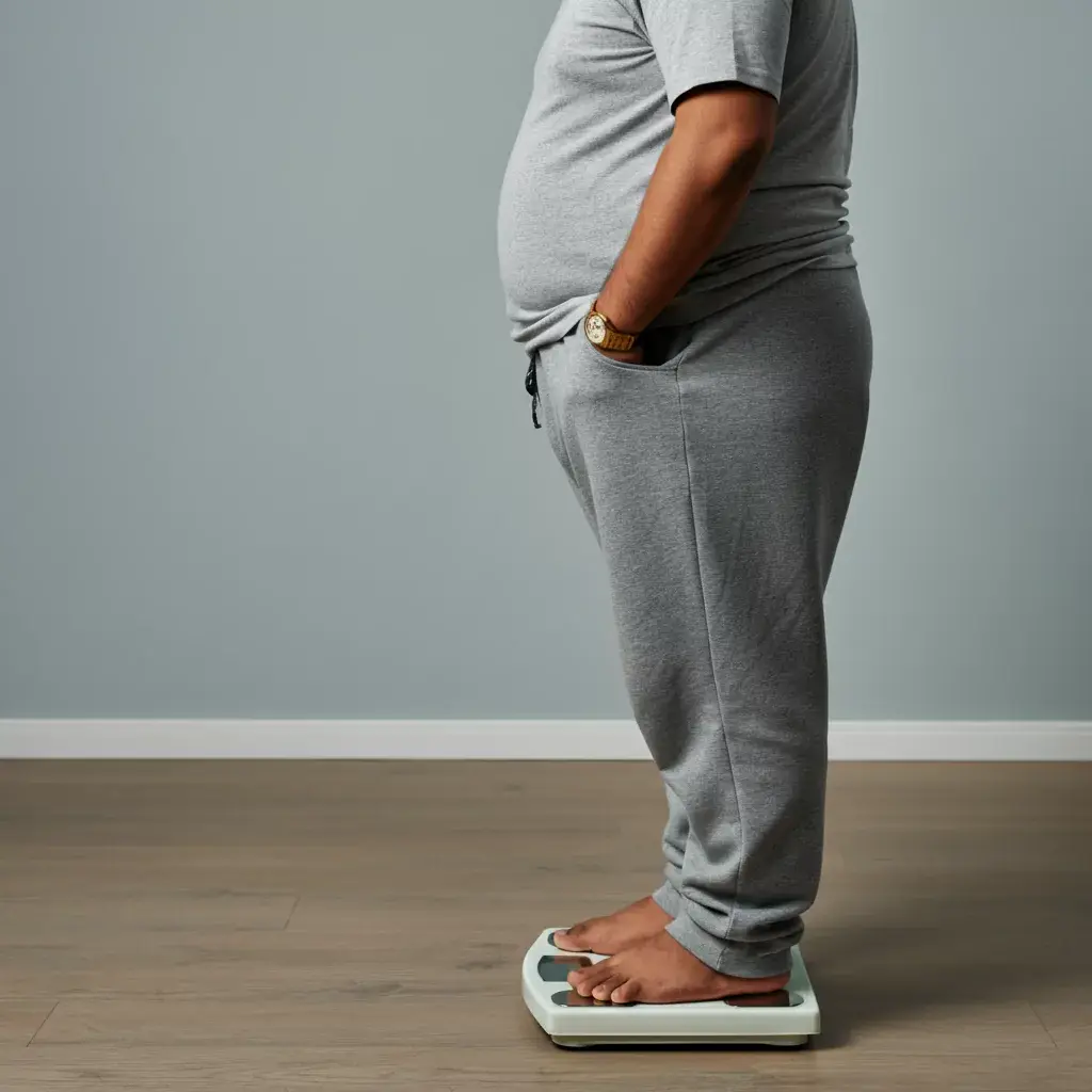 Medirse en una báscula para comprobar tu peso