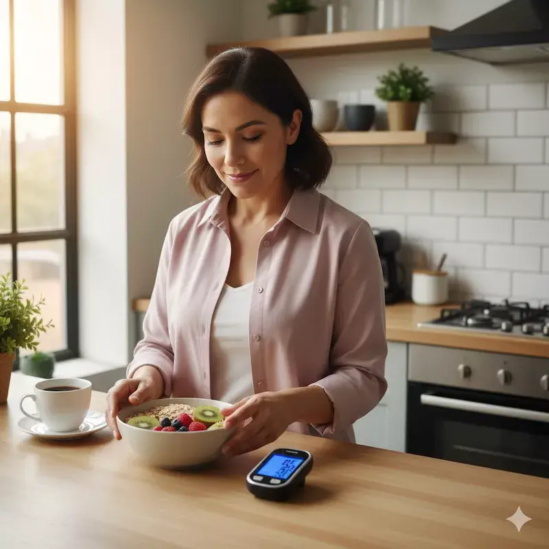 Mujer mexicana cuidándose para controlar su diabetes